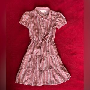 Mint of Blush Girl's Short Sleeve Elastic Waist Collared Pink Dress Size: S (7)